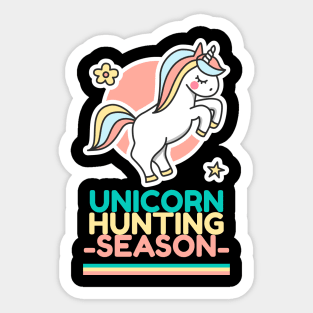 unicorn hunting season Sticker